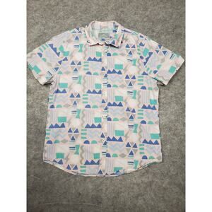 MTL Made To Live NYC Men's Slim Fit M Button Up Multi Color Abstract Print Shirt